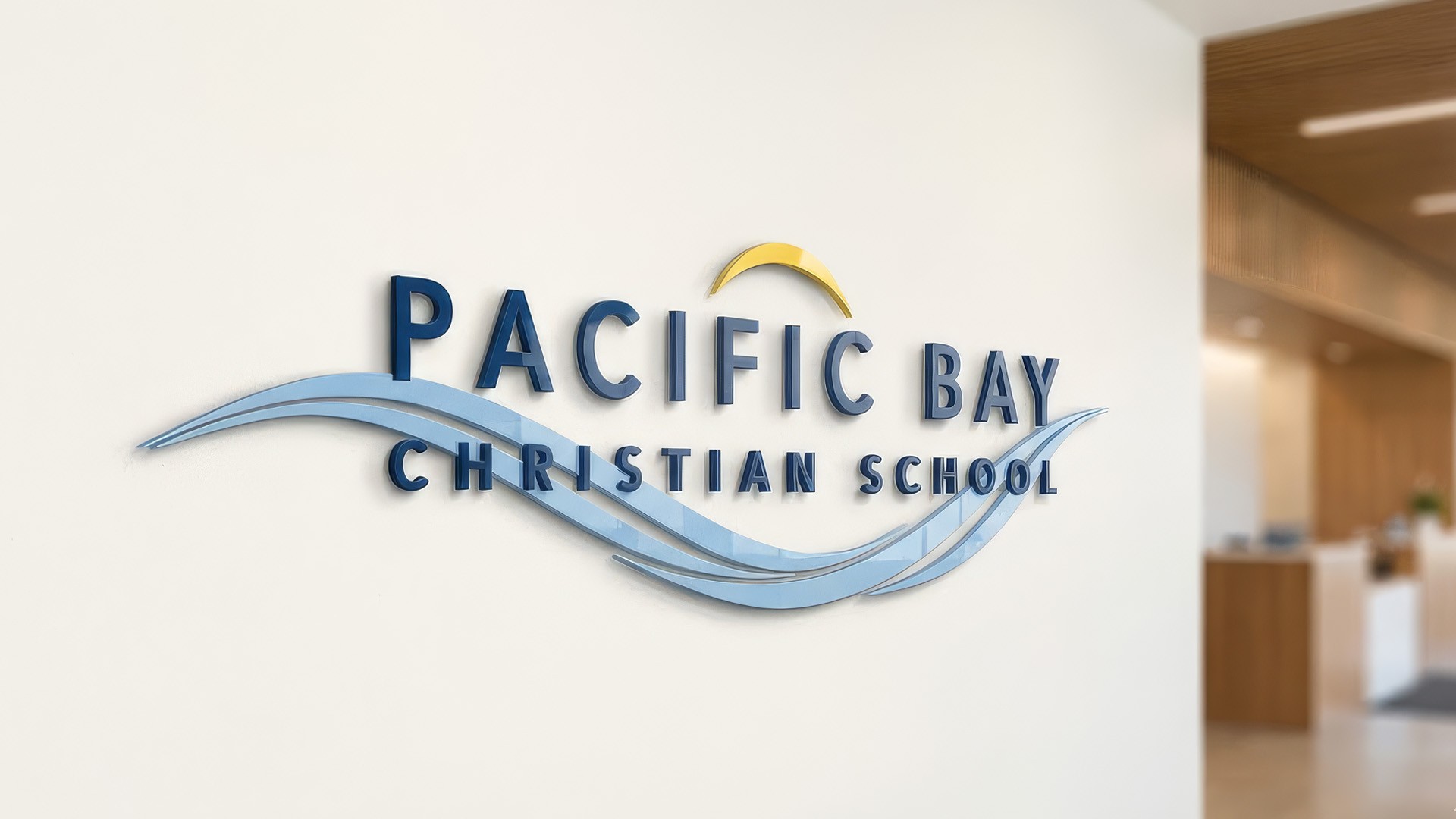 Dimensional logo and lettering for Pacific Bay Christian School