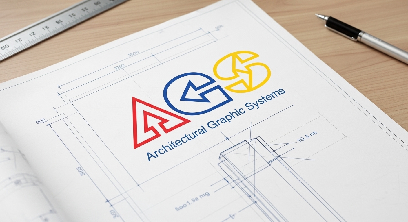 Fabrication-ready sign design and approval work shown on a custom aluminum lobby sign.