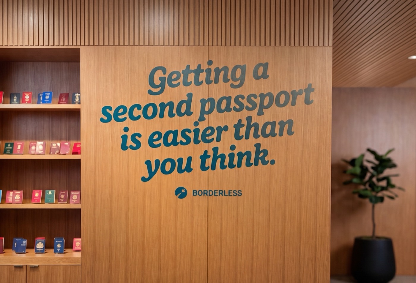 Borderless vinyl graphic applied across a commercial interior wall