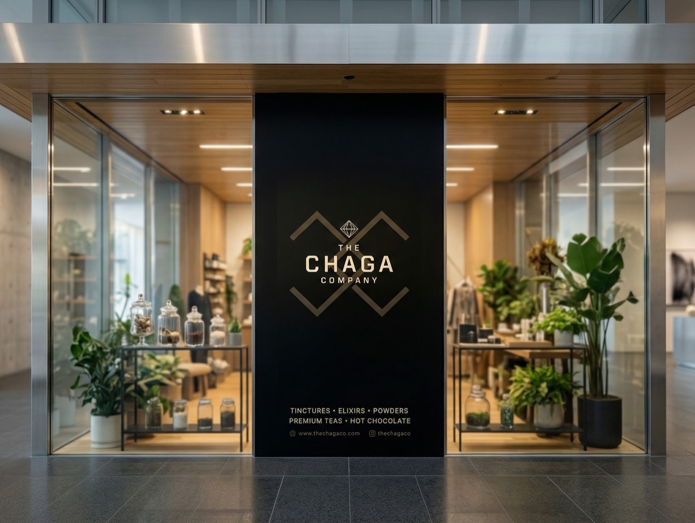 Chaga feature wall on a textured interior surface