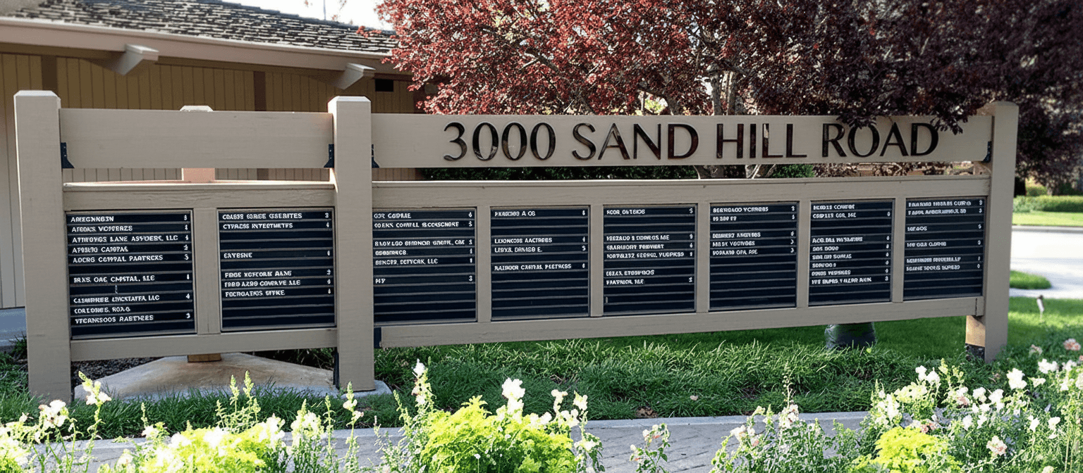 3000 Sand Hill Road high-end monument sign for premier Silicon Valley investment firm