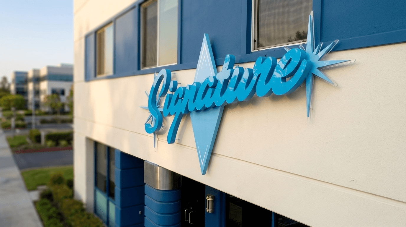 Signature luxury apartment building dimensional exterior identity sign on facade