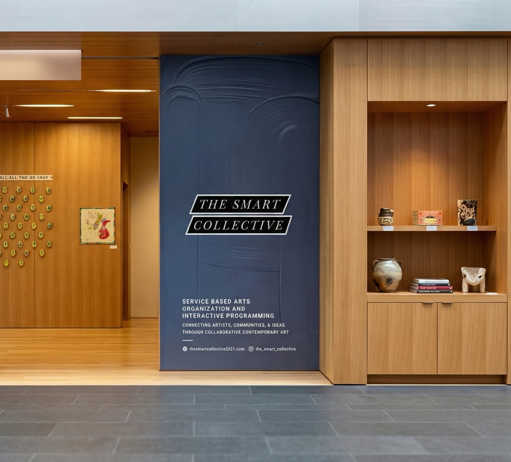 Large Smart Collective wall graphic installed in an office interior