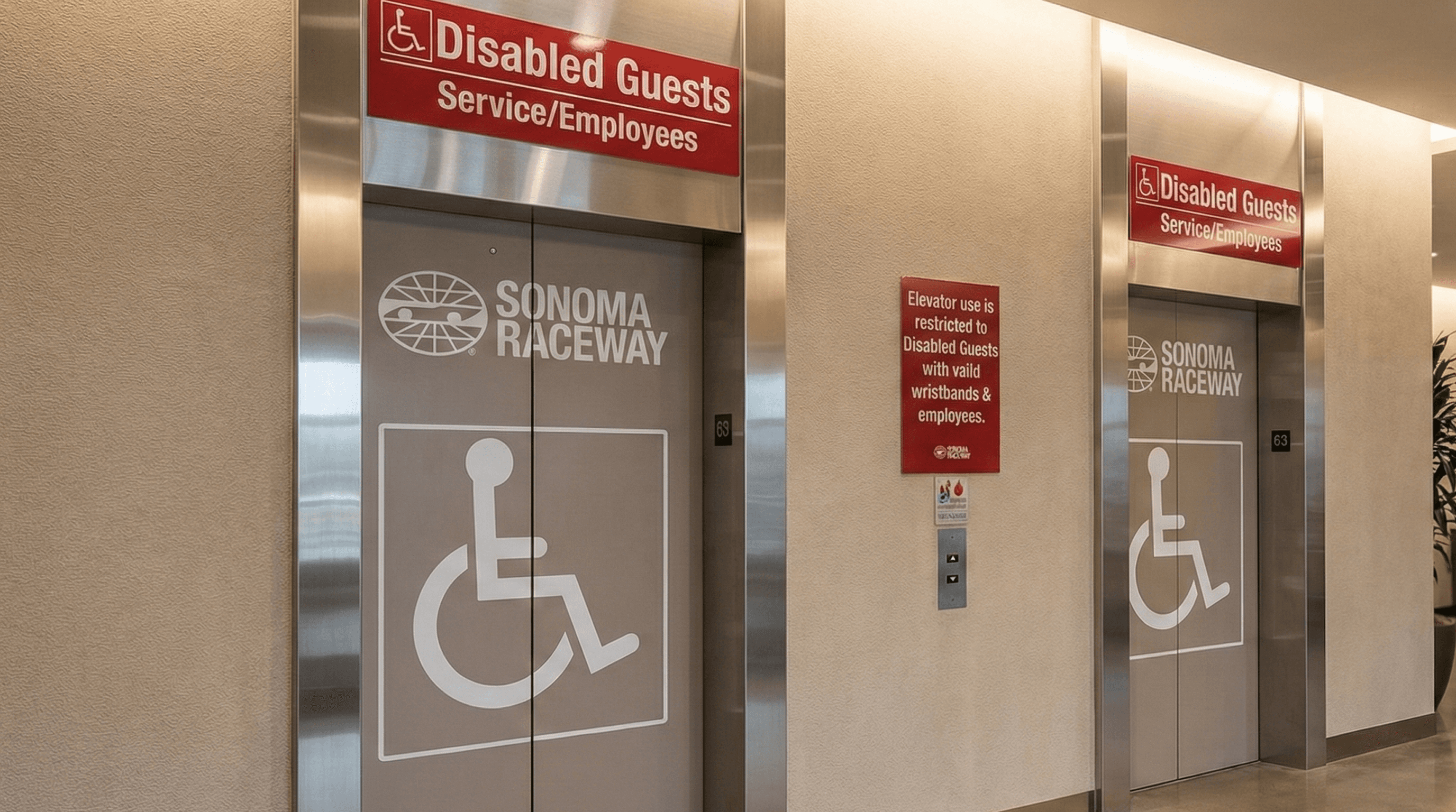 ADA compliant elevator and floor identification wayfinding sign with tactile elements